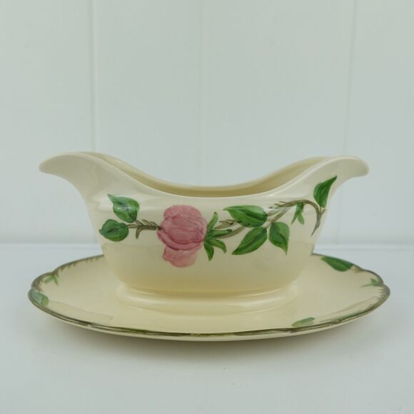Franciscan Desert Rose Gravy Boat Underplate Attached Flying F 1979 - 1984 - Picture 5 of 13